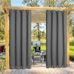 Suchoutdoor Outdoor Waterproof Curtains, Top Bottom Grommet, for Porch/Pavilion/Patio, 1 Panel