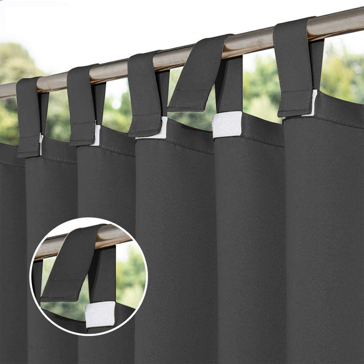 Suchoutdoor Outdoor Waterproof Curtains, Velcro Tab Top, for Porch/Pavilion/Patio, 1 Panel