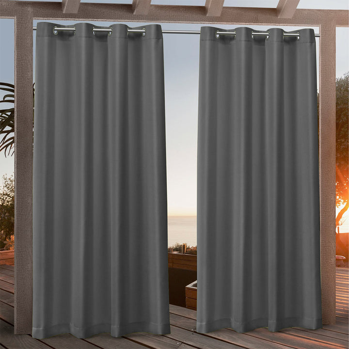 Suchoutdoor Outdoor Waterproof Curtains, Grommet Top Silver, for Porch/Pavilion/Patio, 1 Panel