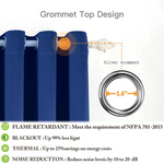 Suchoutdoor Flame Retardant Curtains, Grommet Top Silver, for Schools/Hospitals/Houses, 1 Panel