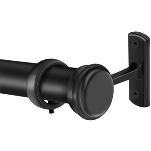 Curtain Rods 168" to 240" / 144" to 168" Adjustable, 1 Inch Diameter Curtain Rods, Black Outdoor Curtain Rod, Hanging Curtain Rod with Brackets
