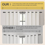 Curtain Rods 168" to 240" / 144" to 168" Adjustable, 1 Inch Diameter Curtain Rods, Black Outdoor Curtain Rod, Hanging Curtain Rod with Brackets