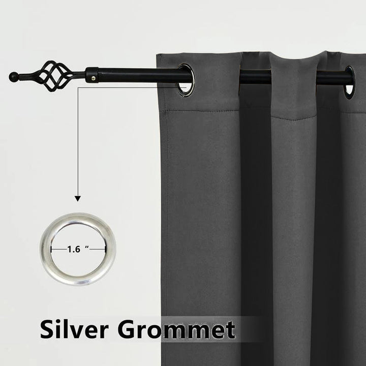 Suchoutdoor Outdoor Waterproof Curtains, Top Bottom Grommet, for Porch/Pavilion/Patio, 1 Panel