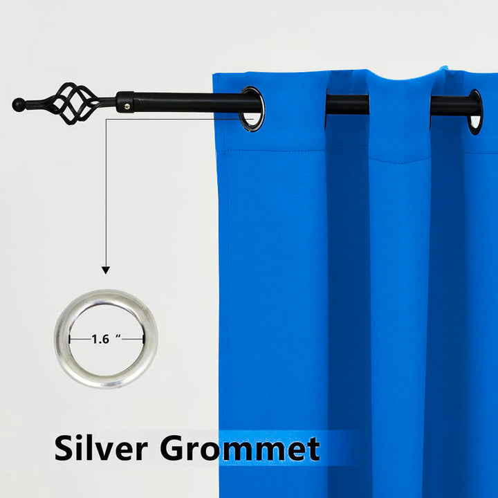 Suchoutdoor Outdoor Waterproof Curtains, Grommet Top Silver, for Porch/Pavilion/Patio, 1 Panel
