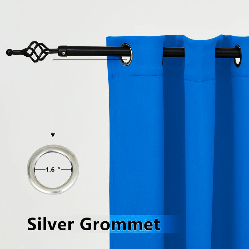 Suchoutdoor Outdoor Waterproof Curtains, Top Bottom Grommet, for Porch/Pavilion/Patio, 1 Panel