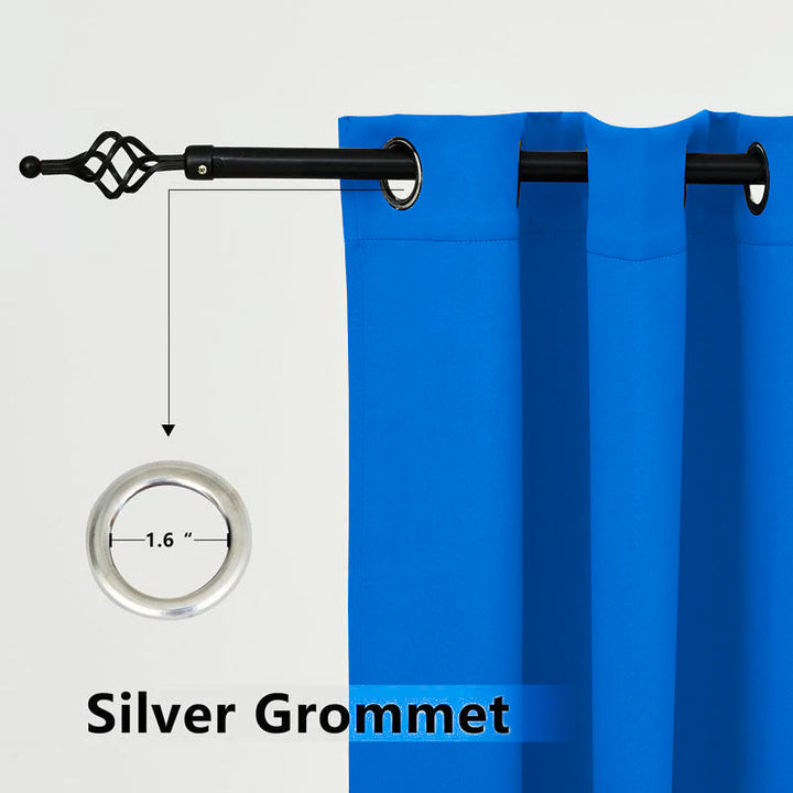 Suchoutdoor Outdoor Waterproof Curtains, Top Bottom Grommet, for Porch/Pavilion/Patio, 1 Panel