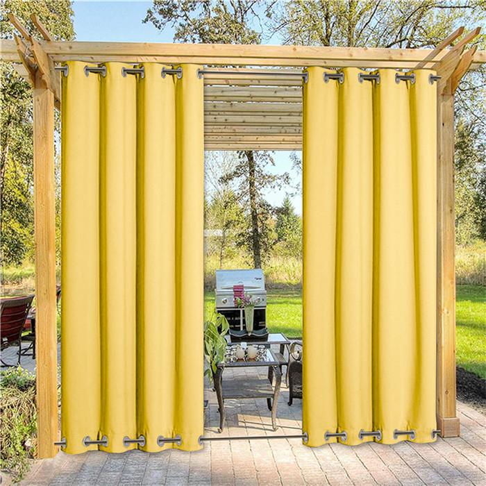 Suchoutdoor Outdoor Waterproof Curtains, Top Bottom Grommet, for Porch/Pavilion/Patio, 1 Panel