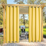 Suchoutdoor Outdoor Waterproof Curtains, Top Bottom Grommet, for Porch/Pavilion/Patio, 1 Panel