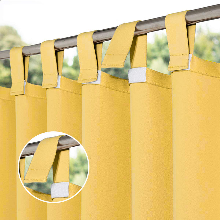 Suchoutdoor Outdoor Waterproof Curtains, Velcro Tab Top, for Porch/Pavilion/Patio, 1 Panel