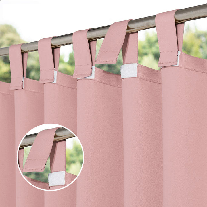 Suchoutdoor Outdoor Waterproof Curtains, Velcro Tab Top, for Porch/Pavilion/Patio, 1 Panel