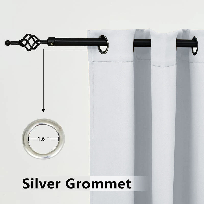 Suchoutdoor Outdoor Waterproof Curtains, Top Bottom Grommet, for Porch/Pavilion/Patio, 1 Panel