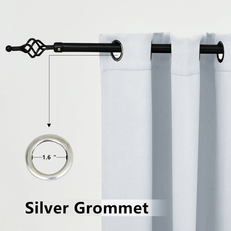 Suchoutdoor Outdoor Waterproof Curtains, Grommet Top Silver, for Porch/Pavilion/Patio, 1 Panel