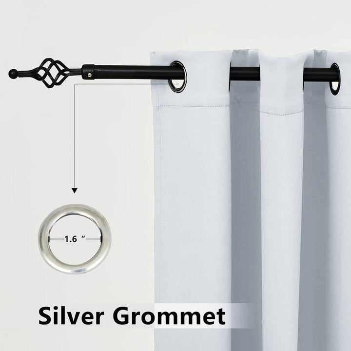 Suchoutdoor Outdoor Waterproof Curtains, Grommet Top Silver, for Porch/Pavilion/Patio, 1 Panel