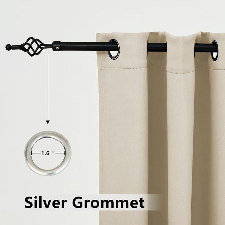 Suchoutdoor Outdoor Waterproof Curtains, Grommet Top Silver, for Porch/Pavilion/Patio, 1 Panel