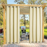 Suchoutdoor Outdoor Waterproof Curtains, Top Bottom Grommet, for Porch/Pavilion/Patio, 1 Panel