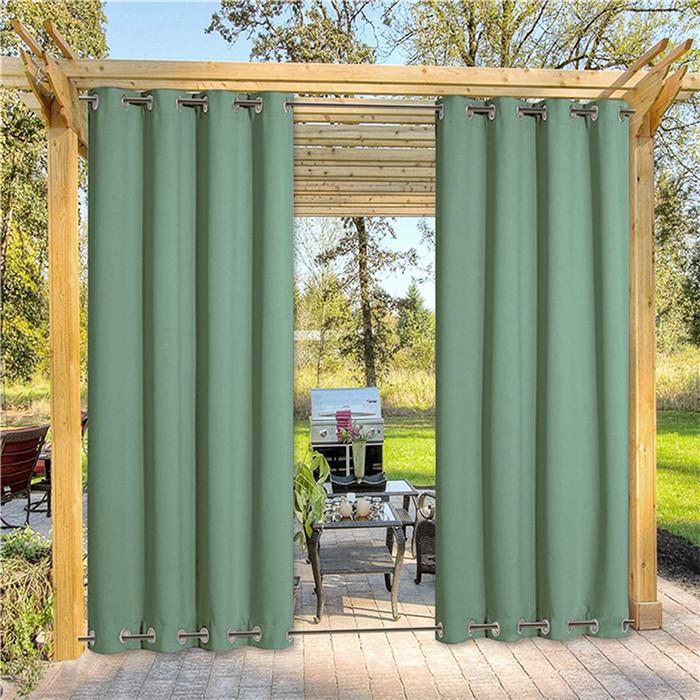 Suchoutdoor Outdoor Waterproof Curtains, Top Bottom Grommet, for Porch/Pavilion/Patio, 1 Panel