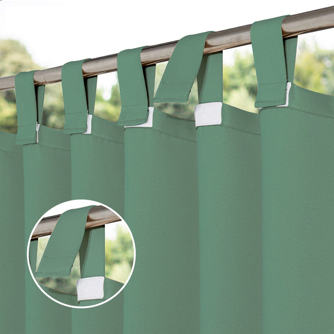 Suchoutdoor Outdoor Waterproof Curtains, Velcro Tab Top, for Porch/Pavilion/Patio, 1 Panel