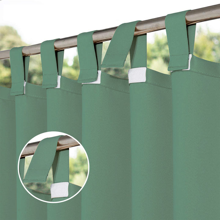 Suchoutdoor Outdoor Waterproof Curtains, Velcro Tab Top, for Porch/Pavilion/Patio, 1 Panel