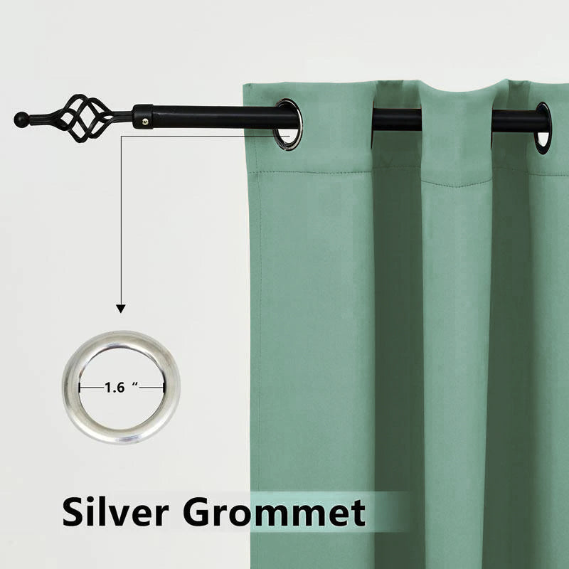 Suchoutdoor Outdoor Waterproof Curtains, Top Bottom Grommet, for Porch/Pavilion/Patio, 1 Panel