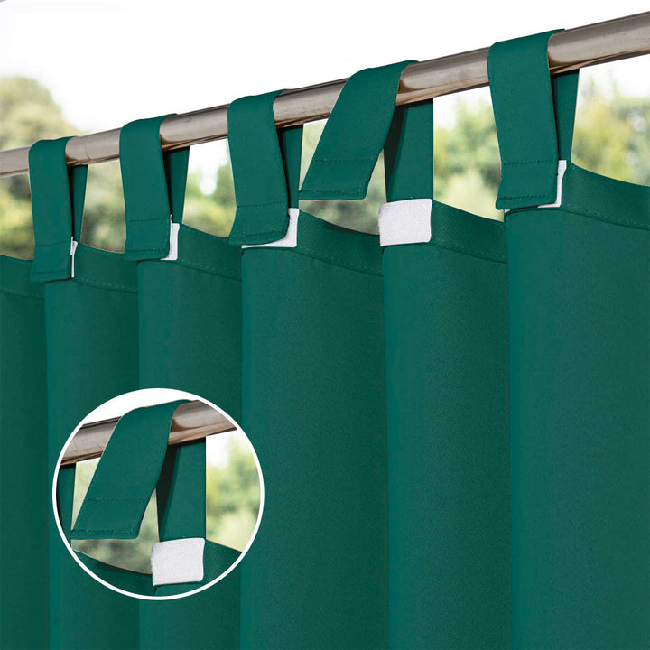 Suchoutdoor Outdoor Waterproof Curtains, Velcro Tab Top, for Porch/Pavilion/Patio, 1 Panel