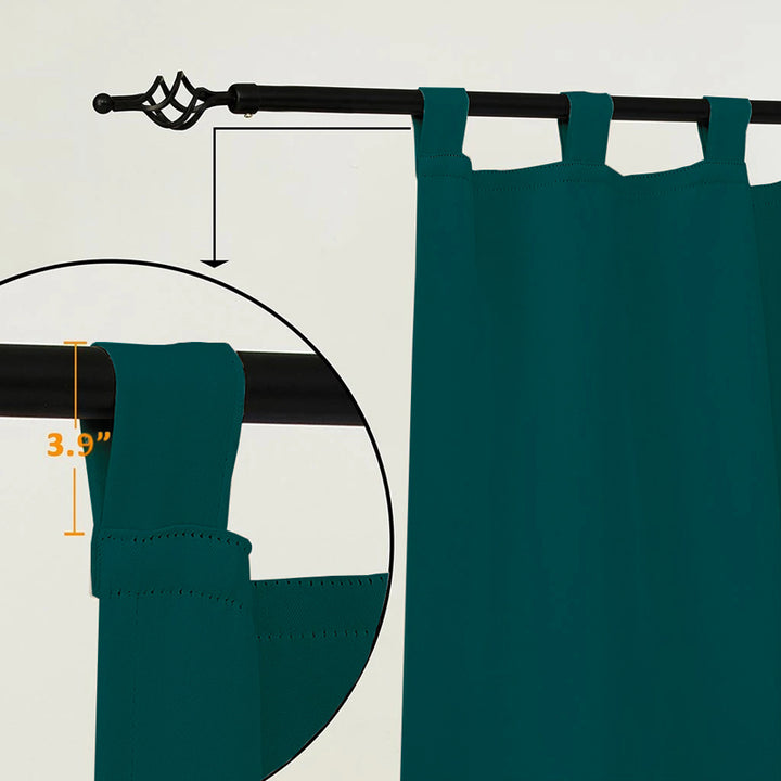 Suchoutdoor Outdoor Waterproof Curtains, Tab Top, for Porch/Pavilion/Patio, 1 Panel