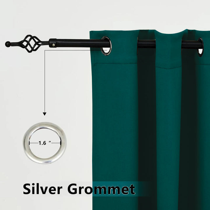 Suchoutdoor Outdoor Waterproof Curtains, Top Bottom Grommet, for Porch/Pavilion/Patio, 1 Panel