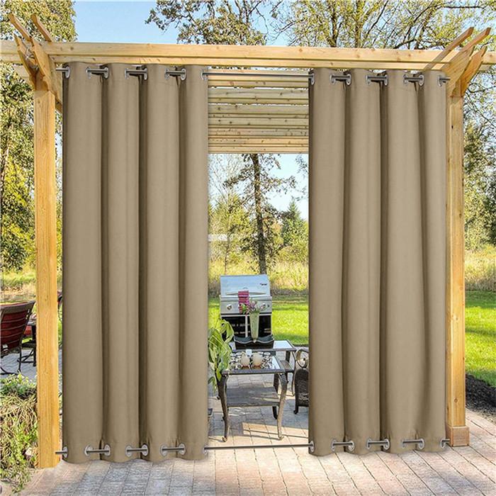 Suchoutdoor Outdoor Waterproof Curtains, Top Bottom Grommet, for Porch/Pavilion/Patio, 1 Panel