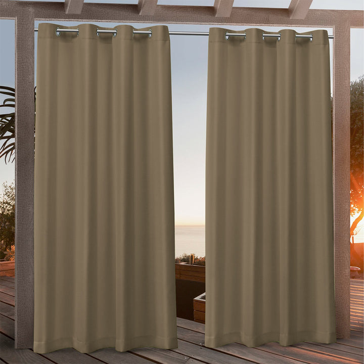 Suchoutdoor Outdoor Waterproof Curtains, Grommet Top Silver, for Porch/Pavilion/Patio, 1 Panel