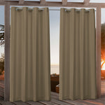 Suchoutdoor Outdoor Waterproof Curtains, Grommet Top Silver, for Porch/Pavilion/Patio, 1 Panel