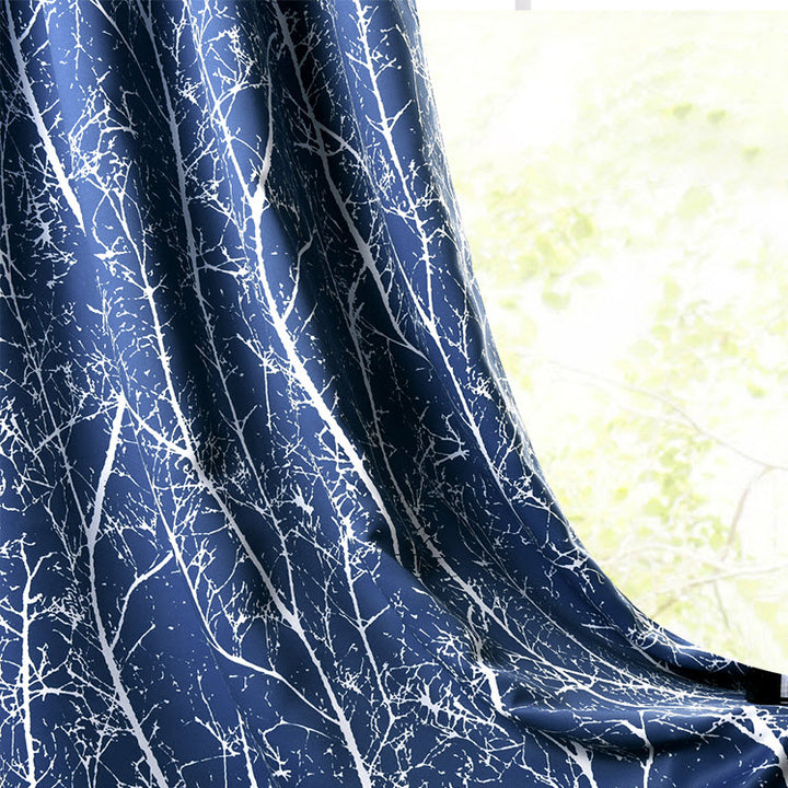 Floral Outdoor Waterproof Grommet Top Curtains, 1 Panel