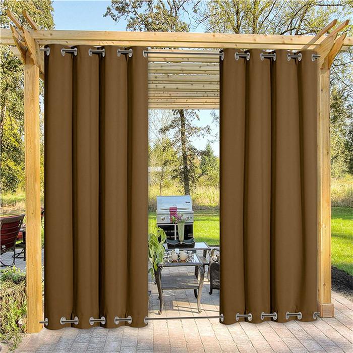 Suchoutdoor Outdoor Waterproof Curtains, Top Bottom Grommet, for Porch/Pavilion/Patio, 1 Panel