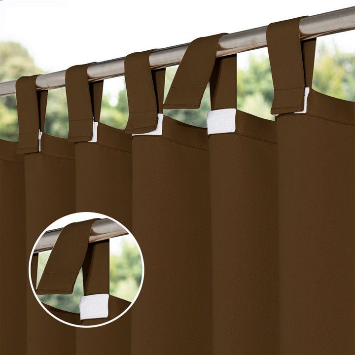 Suchoutdoor Outdoor Waterproof Curtains, Velcro Tab Top, for Porch/Pavilion/Patio, 1 Panel