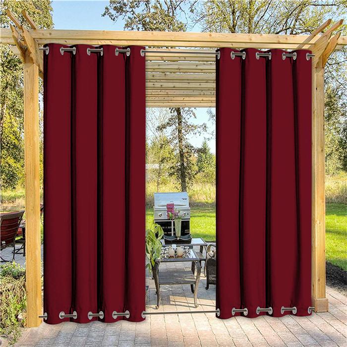 Suchoutdoor Outdoor Waterproof Curtains, Top Bottom Grommet, for Porch/Pavilion/Patio, 1 Panel