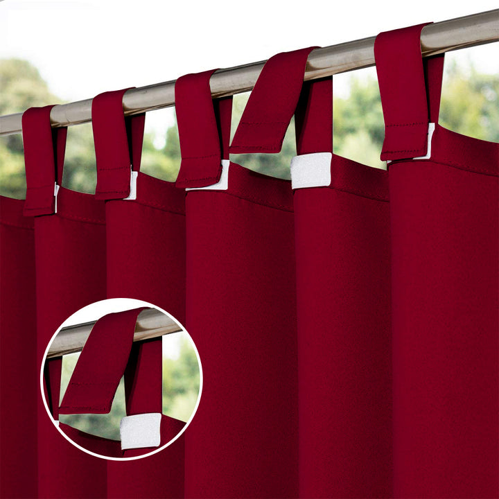 Suchoutdoor Outdoor Waterproof Curtains, Velcro Tab Top, for Porch/Pavilion/Patio, 1 Panel