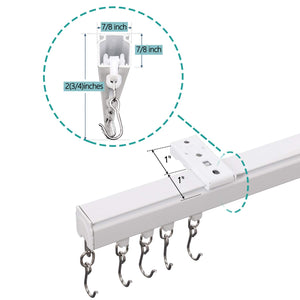 Curtain Track, Wall Mount Curtain Track, Room Divider Ceiling Track, Large Size, White
