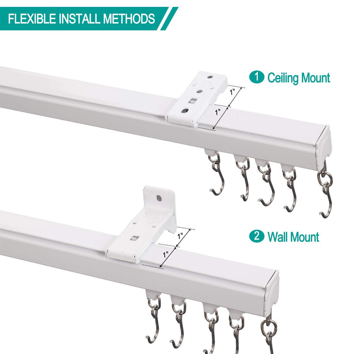 Curtain Track, Wall Mount Curtain Track, Room Divider Ceiling Track, Large Size, White