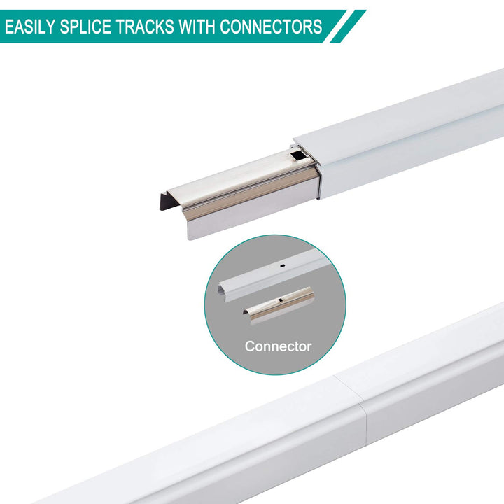 Curtain Track, Wall Mount Curtain Track, Room Divider Ceiling Track, Large Size, White