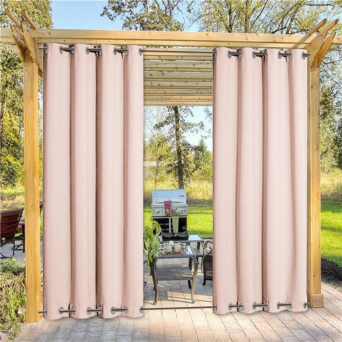 Suchoutdoor Outdoor Waterproof Curtains, Top Bottom Grommet, for Porch/Pavilion/Patio, 1 Panel