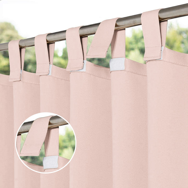 Suchoutdoor Outdoor Waterproof Curtains, Velcro Tab Top, for Porch/Pavilion/Patio, 1 Panel