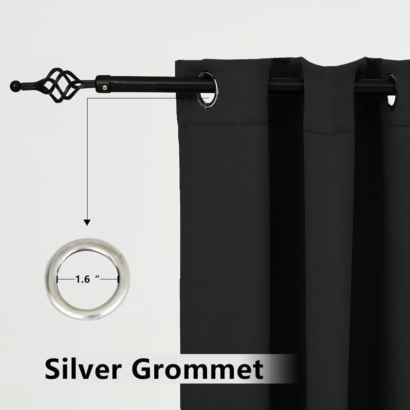 Suchoutdoor Outdoor Waterproof Curtains, Top Bottom Grommet, for Porch/Pavilion/Patio, 1 Panel