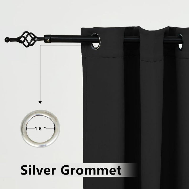 Suchoutdoor Outdoor Waterproof Curtains, Top Bottom Grommet, for Porch/Pavilion/Patio, 1 Panel