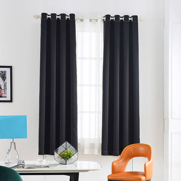 Suchoutdoor Flame Retardant Curtains, Grommet Top Silver, for Schools/Hospitals/Houses, 1 Panel