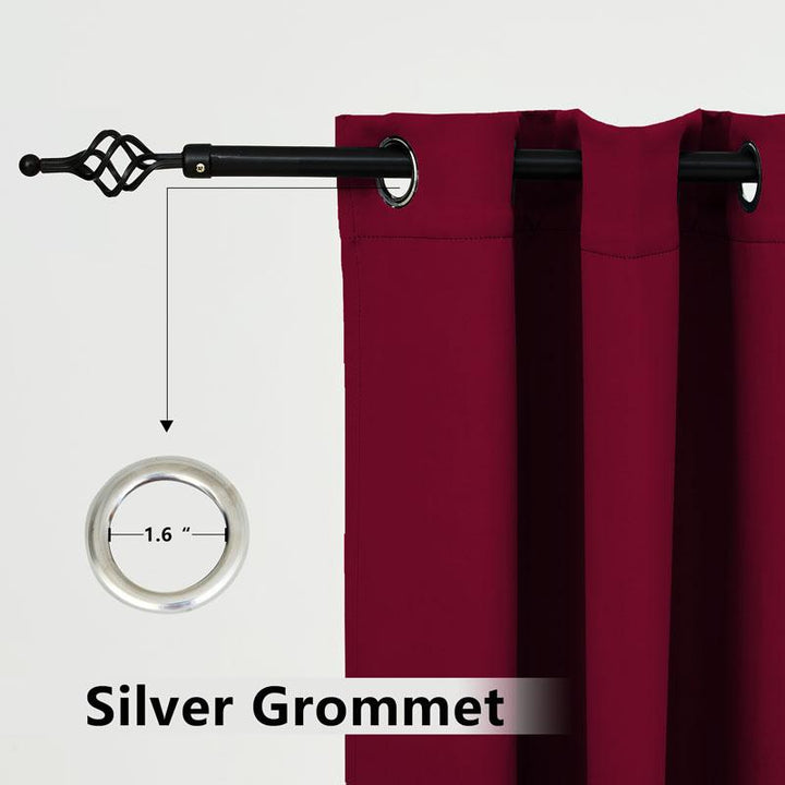 Suchoutdoor Outdoor Waterproof Curtains, Top Bottom Grommet, for Porch/Pavilion/Patio, 1 Panel