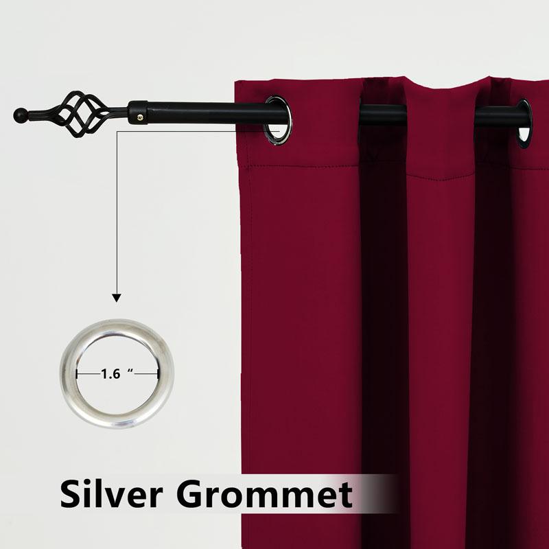 Suchoutdoor Outdoor Waterproof Curtains, Grommet Top Silver, for Porch/Pavilion/Patio, 1 Panel