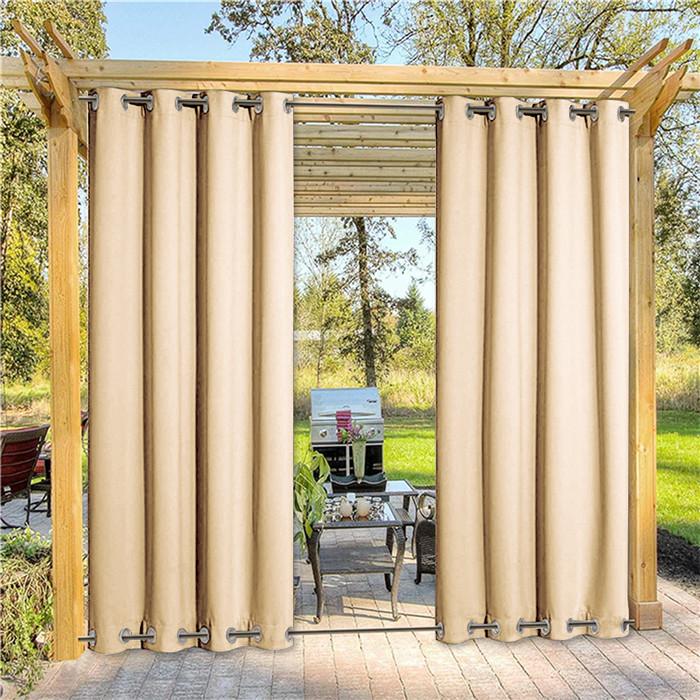 Suchoutdoor Outdoor Waterproof Curtains, Top Bottom Grommet, for Porch/Pavilion/Patio, 1 Panel
