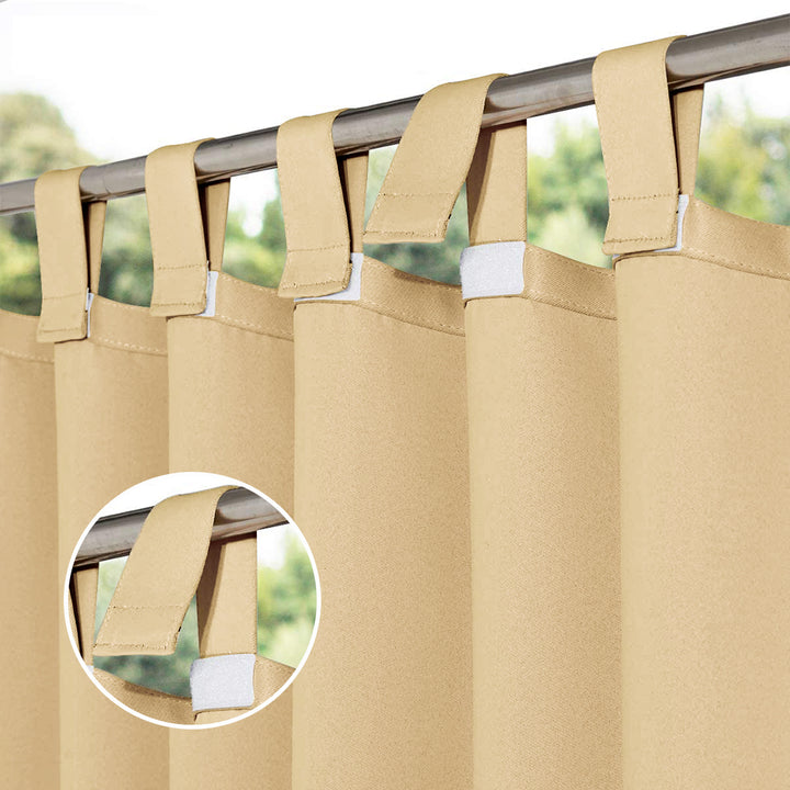Suchoutdoor Outdoor Waterproof Curtains, Velcro Tab Top, for Porch/Pavilion/Patio, 1 Panel