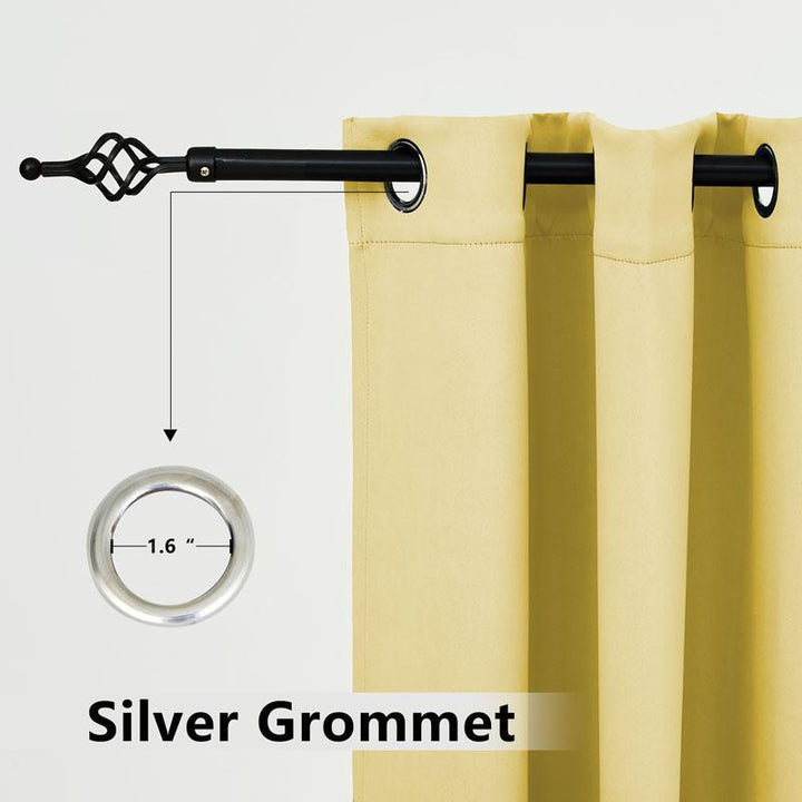 Suchoutdoor Outdoor Waterproof Curtains, Top Bottom Grommet, for Porch/Pavilion/Patio, 1 Panel