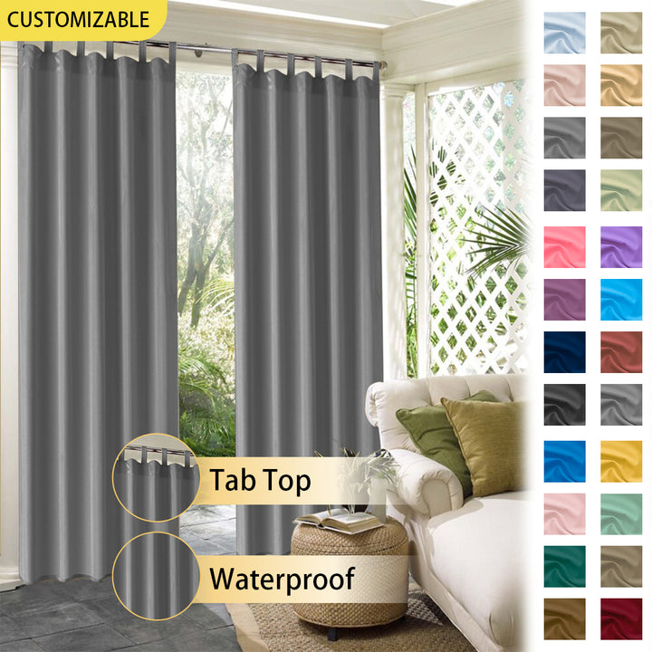 Suchoutdoor Outdoor Waterproof Curtains, Tab Top, for Porch/Pavilion/Patio, 1 Panel