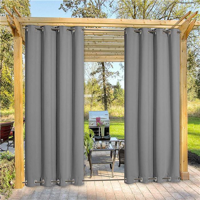 Suchoutdoor Outdoor Waterproof Curtains, Top Bottom Grommet, for Porch/Pavilion/Patio, 1 Panel