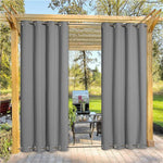 Suchoutdoor Outdoor Waterproof Curtains, Top Bottom Grommet, for Porch/Pavilion/Patio, 1 Panel